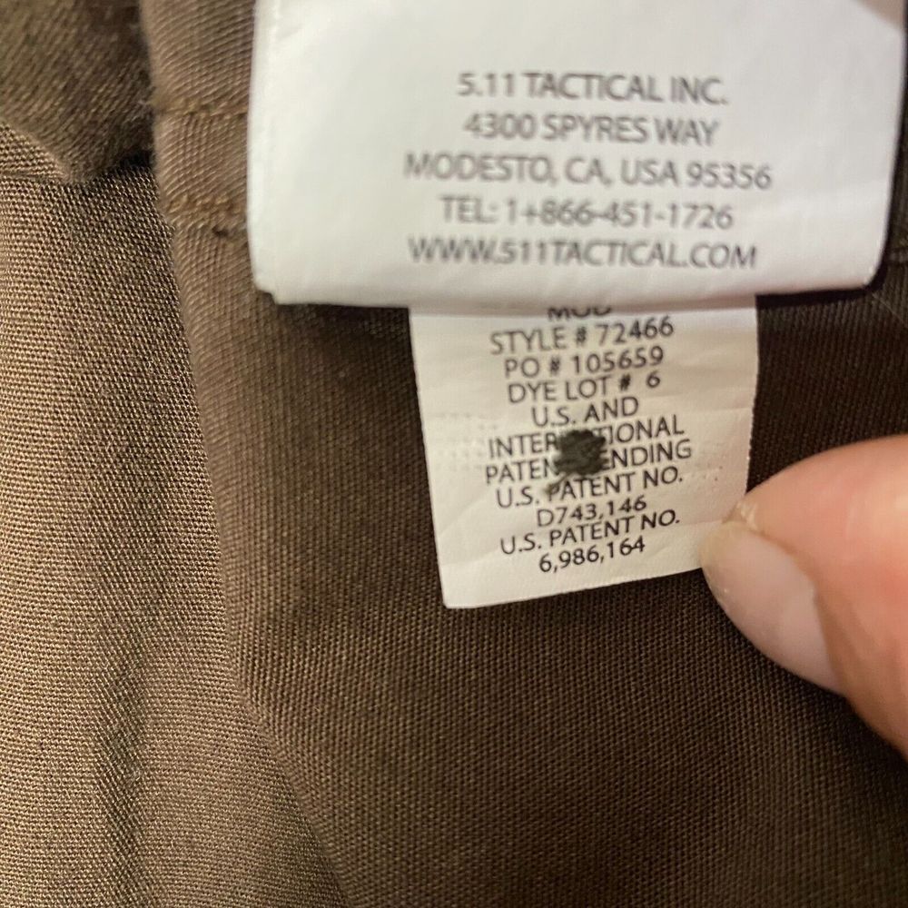 511 Tactical Series Men's Brown Button Up Shirt Size Size XL Long Sleeve Pockets - Picture 8 of 13